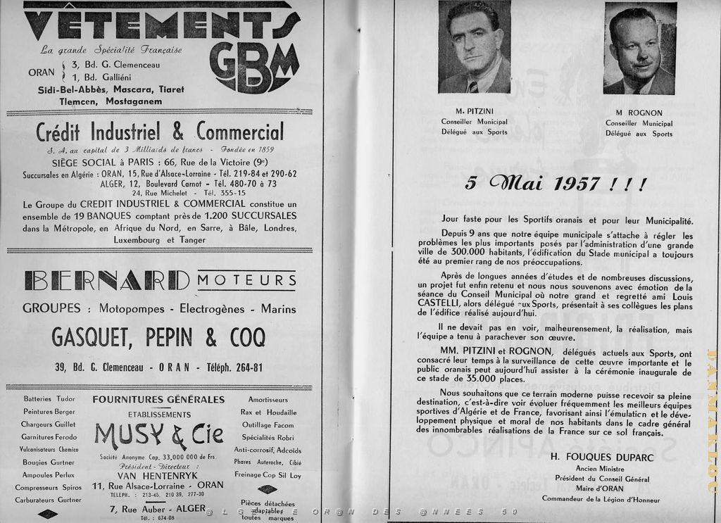 ORAN 5 MAI 1957 PLAQUETTE D INAUGURATION DU STADE MUNICIPAL  (4).jpg